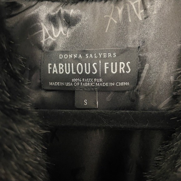 Fabulous Furs Black Faux Fur Coat Women's Size Small (36" Long)–Winter Outerwear - Picture 3 of 10
